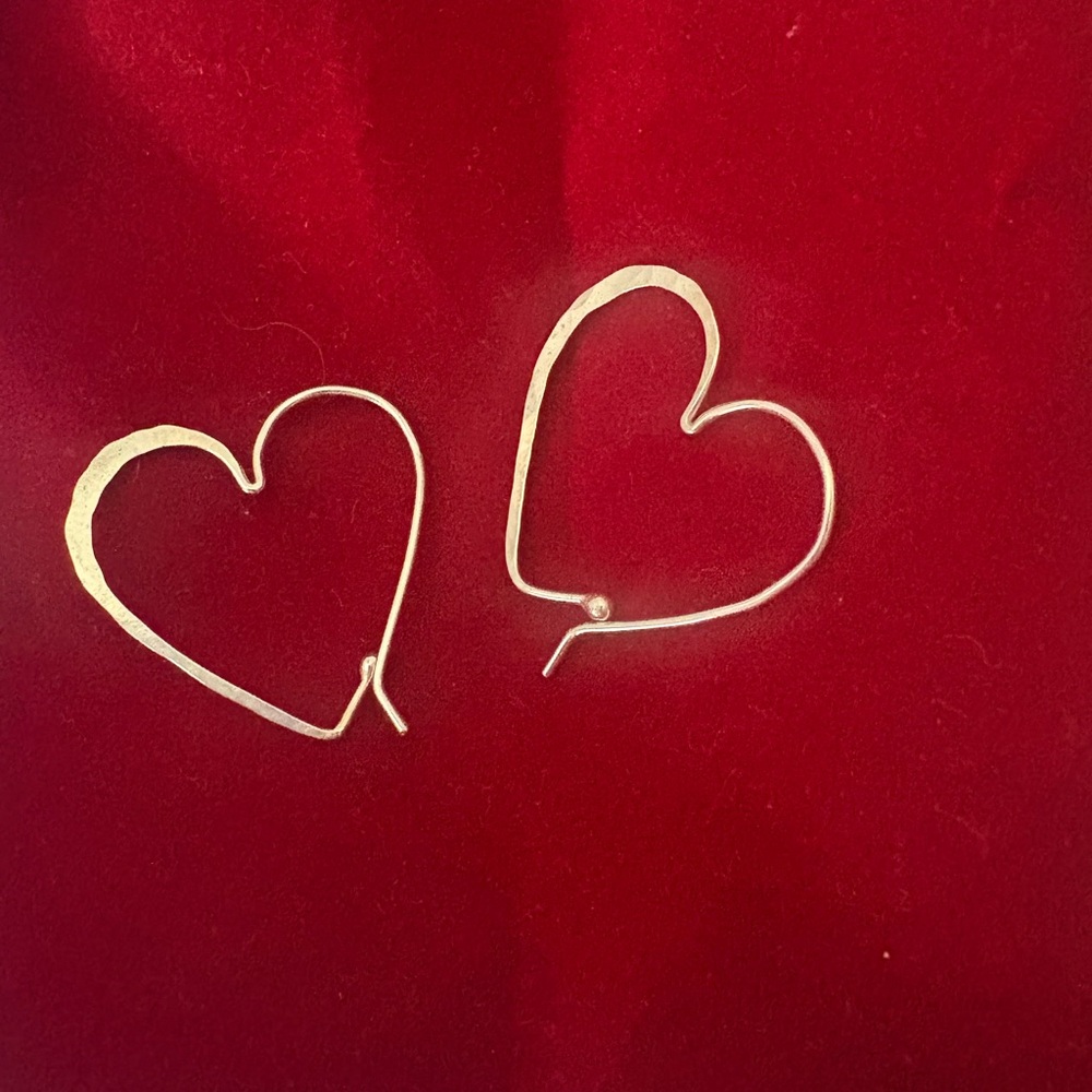 Elegant Heart-Shaped Silver Earrings